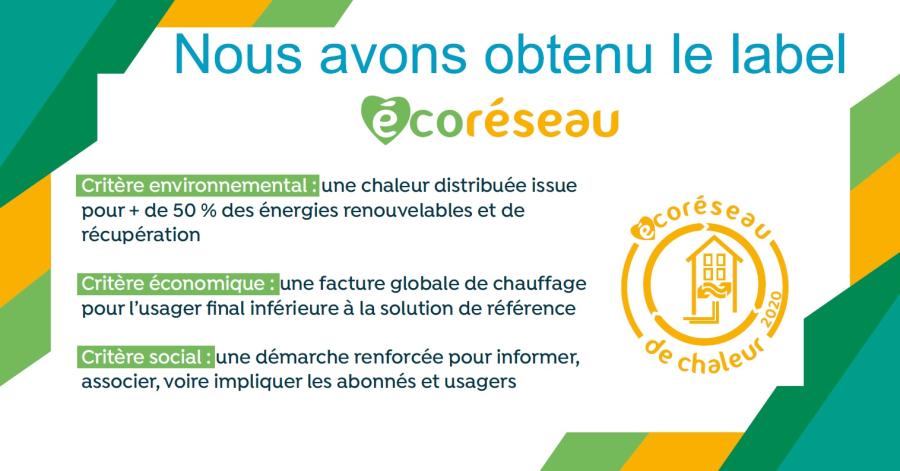 Label Ecoréseau de chaleur 2020