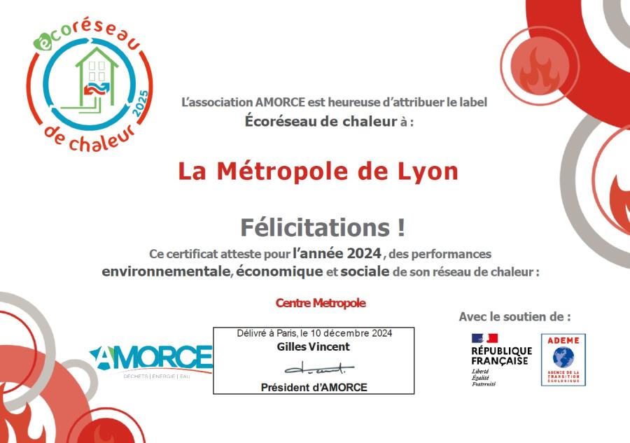 Diplôme Ecoreseau de chaleur 2025